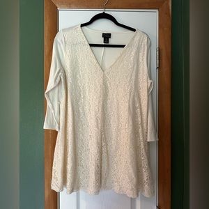 Off White Lace Maternity Blouse